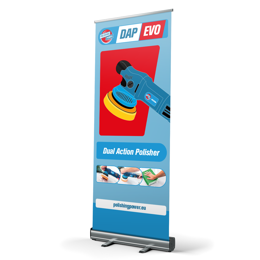 Roll-up banner DAP EVO Dual Action Polisher